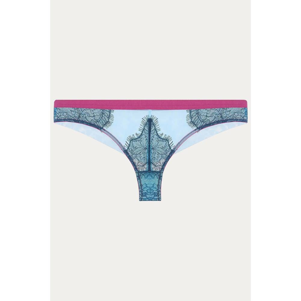 NEW DORA LARSEN maria seamless knicker in teal/pastel blue/rose pink